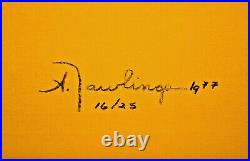 Original Vintage Signed Annette Rawlings Female Figure Modern Serigraph Painting