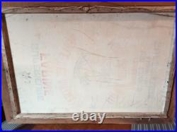 Original Vintage Signed E. Daniel Haitian Folk Art Oil Painting Market Scene