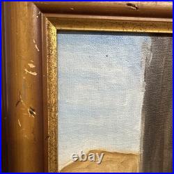 Original Vtg 2004 Western Cowboy Oil Painting on Canvas Signed Folk Art Cats