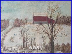 Original Winter Landscape Oil Painting Signed By Lilian Russ 1951 Canvas Medium