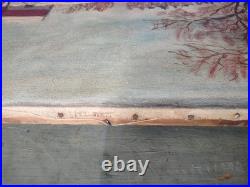 Original Winter Landscape Oil Painting Signed By Lilian Russ 1951 Canvas Medium