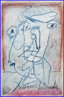 Original acrylic and crayon painting in Mexican folk art, art brut raw art style Original acrylic and crayon painting in Mexican folk art, art brut raw art style