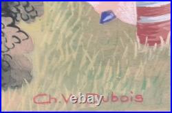 Original french gouache by Charles W. Dubois Illustration children tales 1920