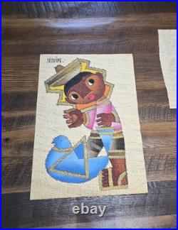 Original oil on burlap painting Mexican artist Jose Maria De Servin Never Used
