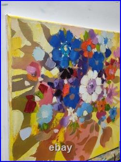 Original oil painting, 1414, Folk, Decorativ Flowerws, bouquet, colorful