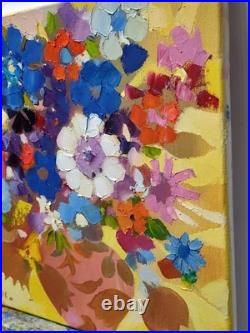 Original oil painting, 1414, Folk, Decorativ Flowerws, bouquet, colorful