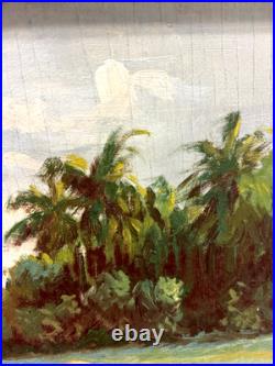 Original quality vintage art Humble folks working in rice paddies FRMD SGND