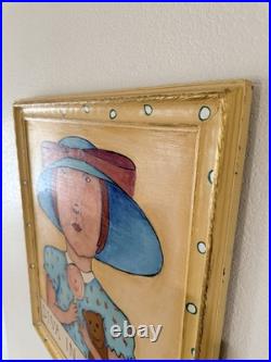 Original signed Kina Crow Diva in Training Folk Art Painting Framed Whimsical