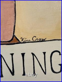 Original signed Kina Crow Diva in Training Folk Art Painting Framed Whimsical