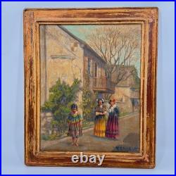 Original vintage oil on canvas painting by American artist W. E. Marsh, signed Original vintage oil on canvas painting by American artist W. E. Marsh, signed