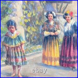 Original vintage oil on canvas painting by American artist W. E. Marsh, signed Original vintage oil on canvas painting by American artist W. E. Marsh, signed