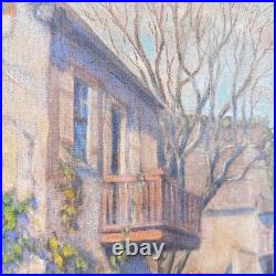 Original vintage oil on canvas painting by American artist W. E. Marsh, signed Original vintage oil on canvas painting by American artist W. E. Marsh, signed