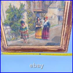 Original vintage oil on canvas painting by American artist W. E. Marsh, signed Original vintage oil on canvas painting by American artist W. E. Marsh, signed