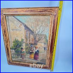 Original vintage oil on canvas painting by American artist W. E. Marsh, signed Original vintage oil on canvas painting by American artist W. E. Marsh, signed