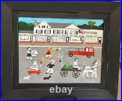 Osterville MA July Parade-Original, Exhibited Folk Art Painting, Cape Cod