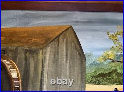 Outsider Artist Alfonso Willums, (Family Picnic) Acrylic 12.5Long x 15Wide