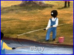 Outsider Artist Alfonso Willums, (Family Picnic) Acrylic 12.5Long x 15Wide