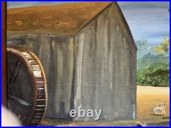 Outsider Artist Alfonso Willums, (Family Picnic) Acrylic 12.5Long x 15Wide