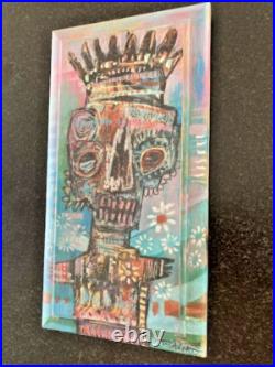Outsider Artist Jesse Reno 2008 Original Mixed Media Painting wood Signed book