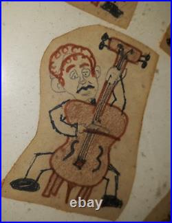 Outsider Folk Art Children's Drawing Of Orchestra Charming signed Doug Bailey