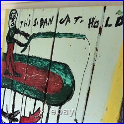 Outsider Folk Art Double Sided Painting By Willie Jinks (1921-2012) Outsider Folk Art Double Sided Painting By Willie Jinks (1921-2012)