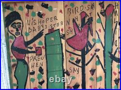 Outsider Folk Art Double Sided Painting By Willie Jinks (1921-2012) Outsider Folk Art Double Sided Painting By Willie Jinks (1921-2012)
