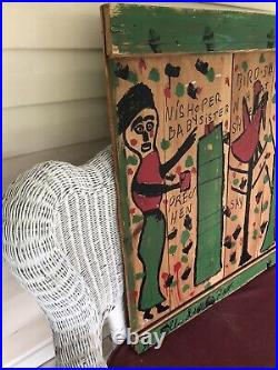 Outsider Folk Art Double Sided Painting By Willie Jinks (1921-2012) Outsider Folk Art Double Sided Painting By Willie Jinks (1921-2012)