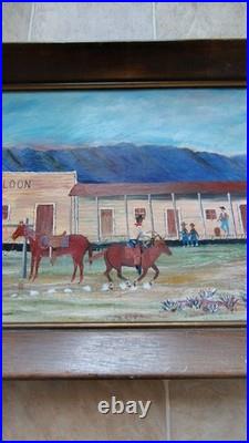 Outsider Folk Art Painting By BLACKSBURG VA Artist W. C. LOOP Titled Saloon