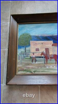 Outsider Folk Art Painting By BLACKSBURG VA Artist W. C. LOOP Titled Saloon