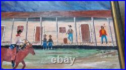Outsider Folk Art Painting By BLACKSBURG VA Artist W. C. LOOP Titled Saloon