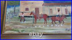 Outsider Folk Art Painting By BLACKSBURG VA Artist W. C. LOOP Titled Saloon