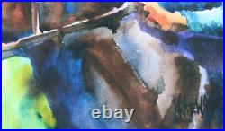 Outsider Folk Art Racing Horse and Jockey Original Watercolor by Ron Krajewski