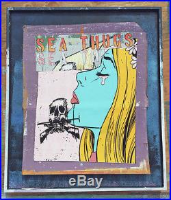 Outsider Folk Street Art Painting Collage Sea Pop Ocean Pirate Comix Heartbreak