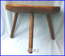 PAINTED ASH & ELM ANTIQUE MILKING STOOL WELSH or WEST COUNTRY- RUSTIC FOLK ART