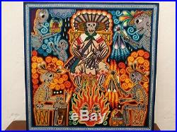 PP1182 Amaizing Huichol Yarn Painting Mexican Folk Art, By Jose Montoya