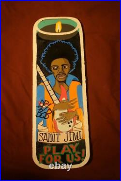 PRAYER CANDLE PAINTING Saint Jimi Hendrix New Orleans Louisiana Folk Art DR. BOB