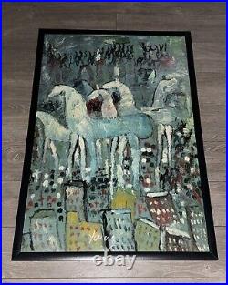 PURVIS YOUNG FREEDOM IN THE CITY HAND SIGNED FRAMED 100lbs LITHO PRINT 26x38