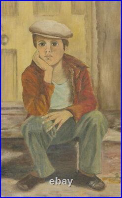 P Framed 20th Century Oil, The Despondent Boy