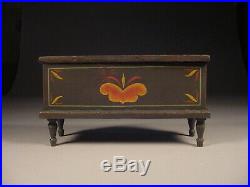 Paint Decorated Miniature Blanket Chest or Document Box New York State, Folk Art