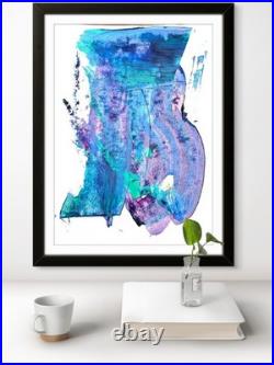 Paint Drag Pop Art Inspired Abstract Expressionism Paper Art 14x11