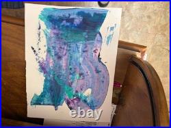 Paint Drag Pop Art Inspired Abstract Expressionism Paper Art 14x11