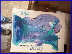 Paint Drag Pop Art Inspired Abstract Expressionism Paper Art 14x11