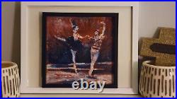 Painting Ballet Dancers Prima Ballerina Inspired Degas Art Signed M. Kravt Framed