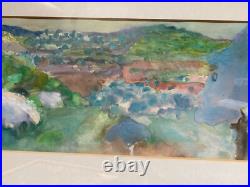 Painting City At Hang 1977 Indistinctly Signed Antique Frame Expressionist Hiq