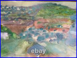 Painting City At Hang 1977 Indistinctly Signed Antique Frame Expressionist Hiq