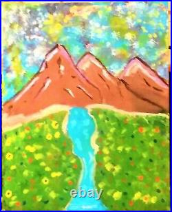Painting Mountain Stream Original One Of A Kind