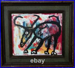 Painting of Bull in Mexican Folk, Outsider, Raw, Self-Taught, Art style Painting of Bull in Mexican Folk, Outsider, Raw, Self-Taught, Art style