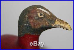 Pair of Antique vintage Carved Hand painted Birds decoys, folk art