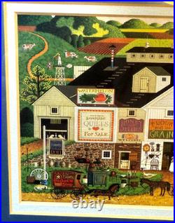 Peppercricket Farms Folk Art Painting Framed Rural Americana Scene