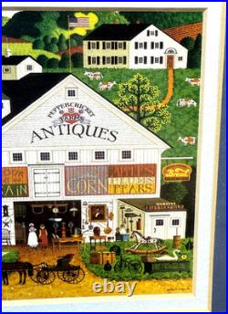 Peppercricket Farms Folk Art Painting Framed Rural Americana Scene